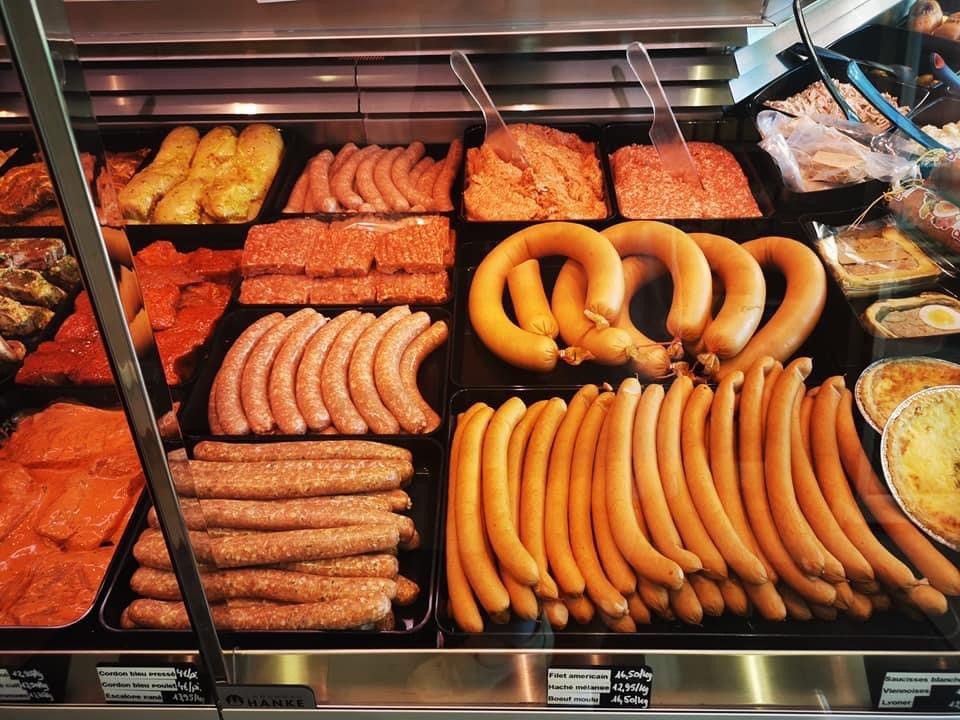 Photo de saucisses proposées à la Belfortaine